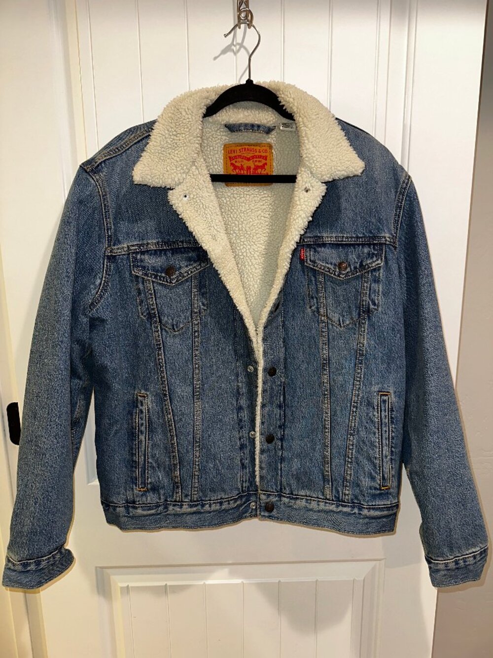 Levi's Sherpa Lined Denim Jacket - Men's Large - Classic Trucker Style